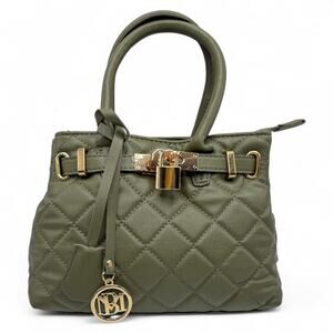 Badgley Mischka Diamond Quilted Crossbody Tote Olive Green New With Tags